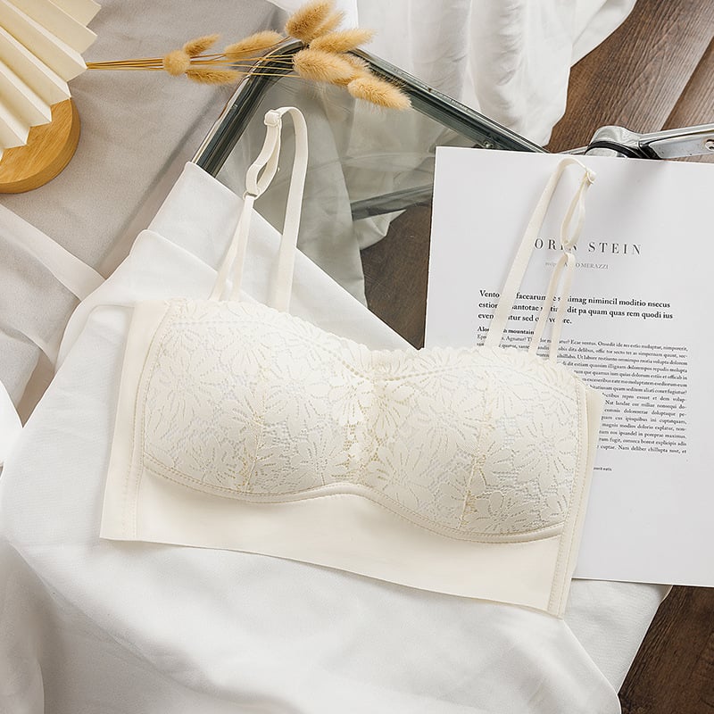 Bralette din dantelă cu bretele detașabile, spate decupat
