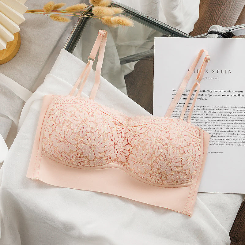 Bralette din dantelă cu bretele detașabile, spate decupat