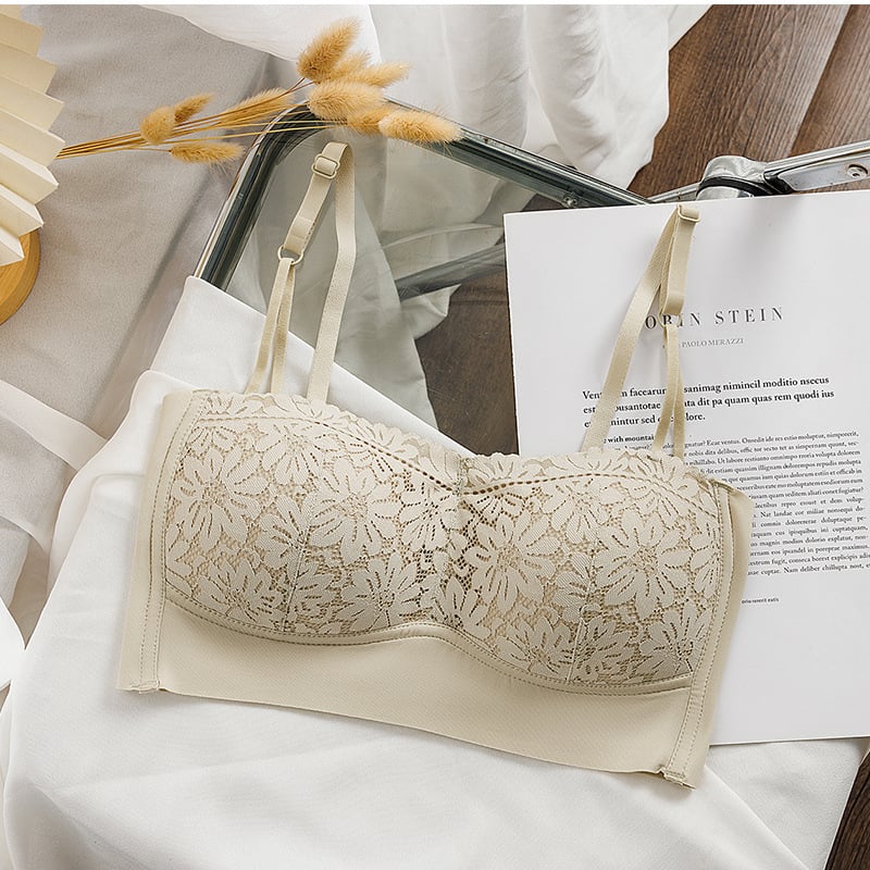 Bralette din dantelă cu bretele detașabile, spate decupat