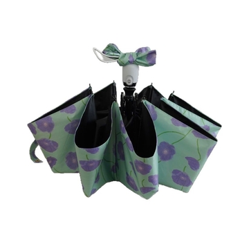 Umbrelă pliantă automată Bauhinia pentru soare și ploaie, protecție UV UPF50+, 8 brațe, raza 48–53 cm