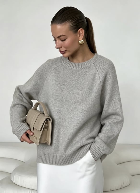 Pulover tricotat oversized pentru femei