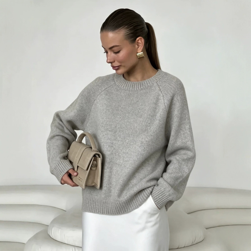 Pulover tricotat oversized pentru femei