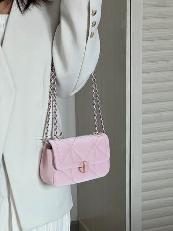 Geantă mică pătrată pentru femei, cu lanț în formă de romb, stil urban minimalist, pentru umăr sau crossbody, PU