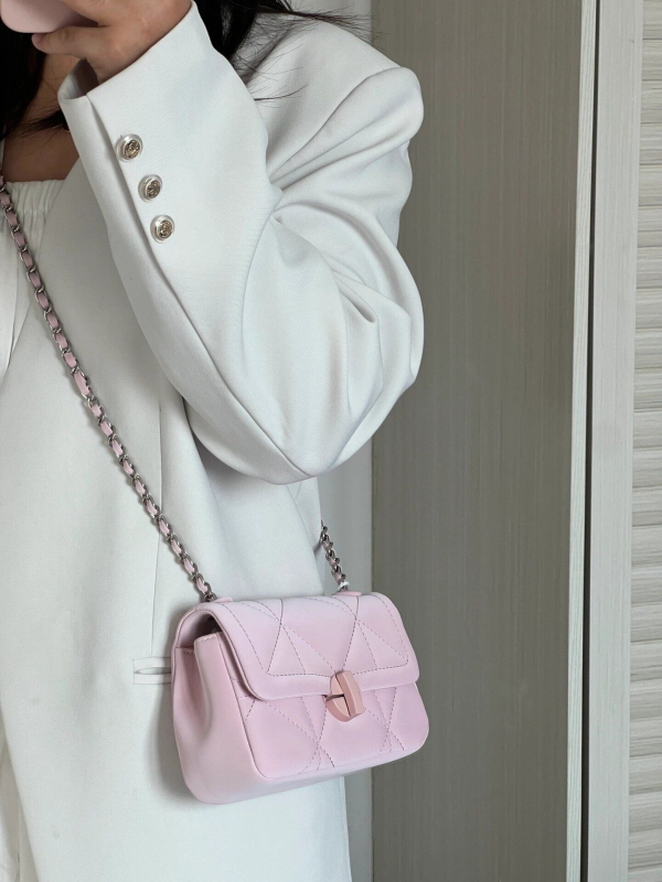 Geantă mică pătrată pentru femei, cu lanț în formă de romb, stil urban minimalist, pentru umăr sau crossbody, PU