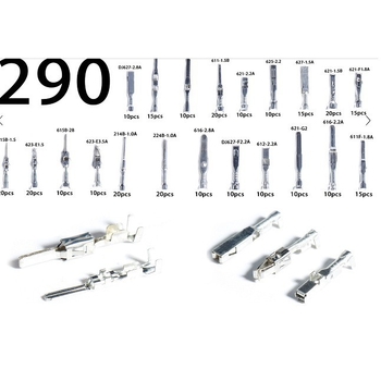 Terminale pentru cablu auto din alamă, conectori crimp, 1-3,5 mm, set ambalaj cu 290 bucăți
