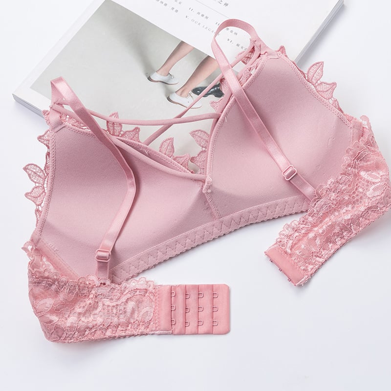 Sutien sexy cu spate încrucișat, reglabil, subțire, fără cusături, fără fir, cupe triunghiulare pentru sân mic