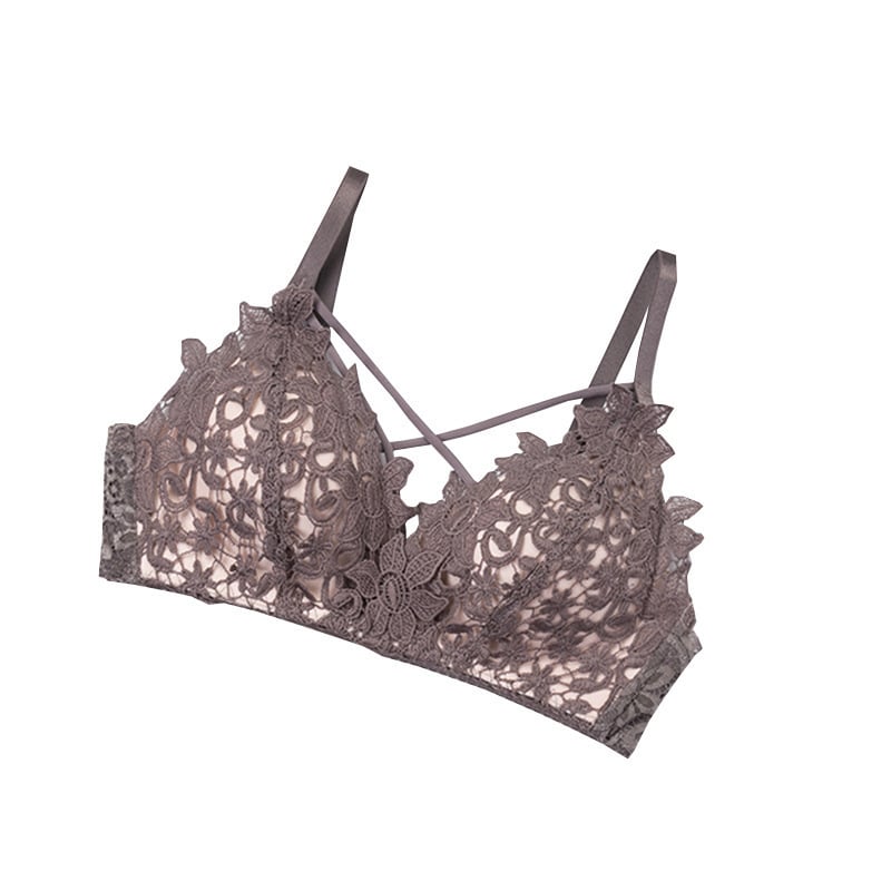 Sutien sexy cu spate încrucișat, reglabil, subțire, fără cusături, fără fir, cupe triunghiulare pentru sân mic