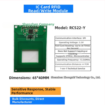 RC522-Y RFID/NFC čítací a zapisovací modul s rozhraním SPI, 13,56 MHz