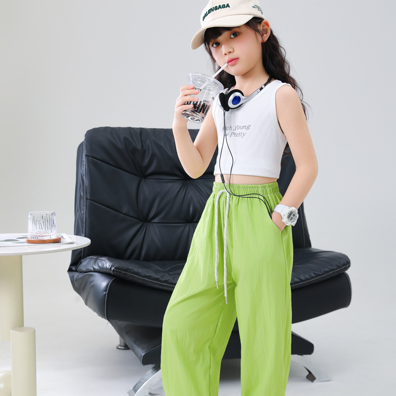 Pantaloni jogger pentru copii, culoare solidă, respirabili vară, croială lejeră, stil haarem, anti țânțari