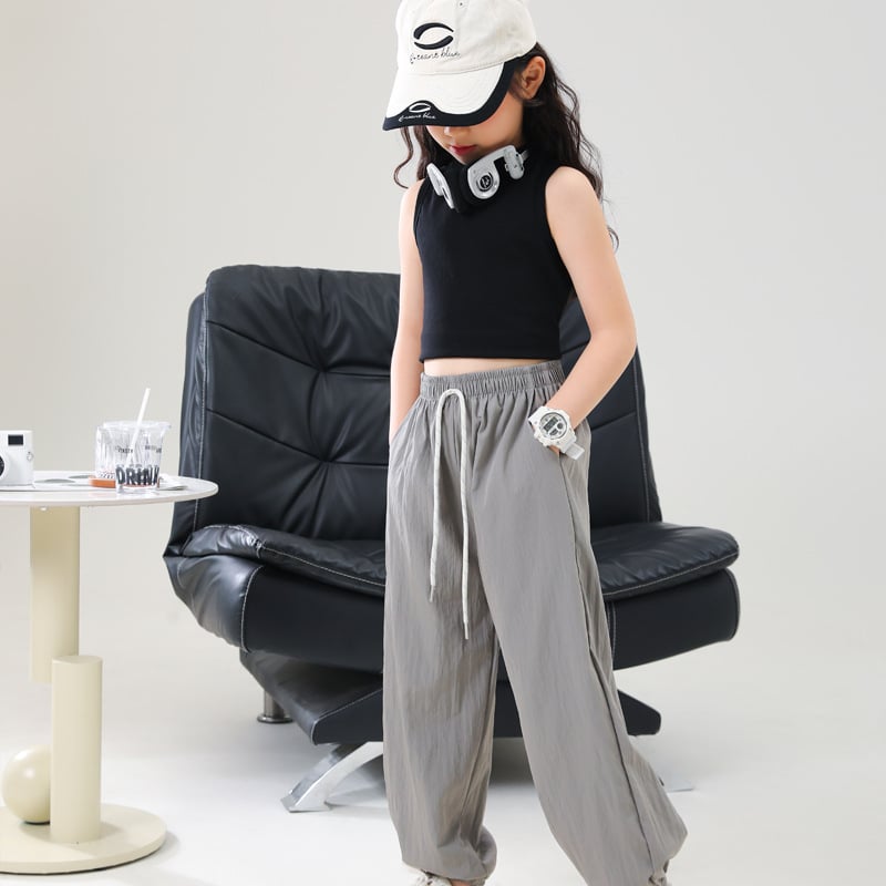 Pantaloni jogger pentru copii, culoare solidă, respirabili vară, croială lejeră, stil haarem, anti țânțari