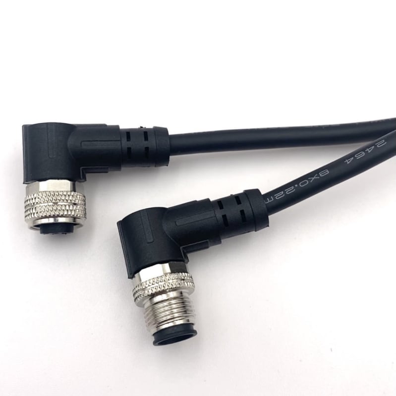 Conector M12 pentru aviație, cablu senzor cu placare aurie, 4/5/8/12 pini, masculin și feminin, capete curbate și drepte