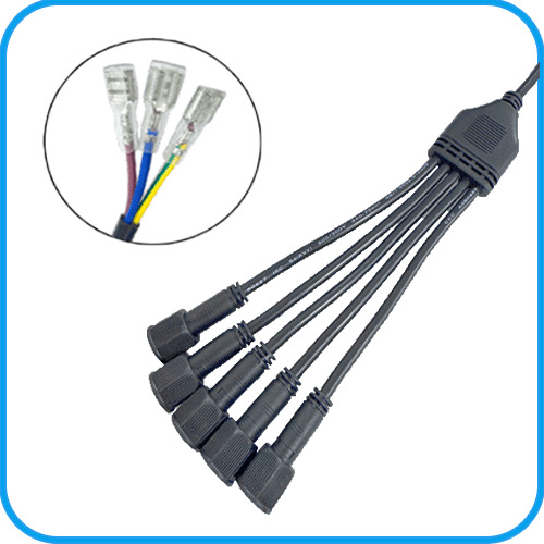 Conector M14 femel cu priză terminală de 5 căi, conector etanș tip Y pentru cabluri de automatizare industrială