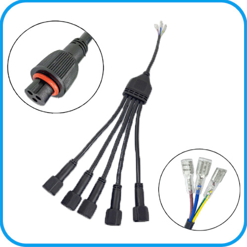 Conector M14 femel cu priză terminală de 5 căi, conector etanș tip Y pentru cabluri de automatizare industrială