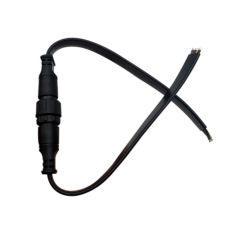 Conector de cablu impermeabil M16 plat cu 5 nuclee pentru iluminat LED, cablu plat din plastic, contact masculin și feminin, personalizare