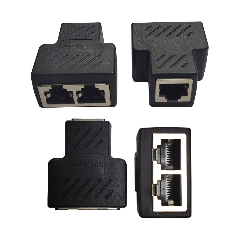 RJ458P8C Adaptor RJ45 protejat, tip T, pentru rețea, divizor cablu 1 la 2
