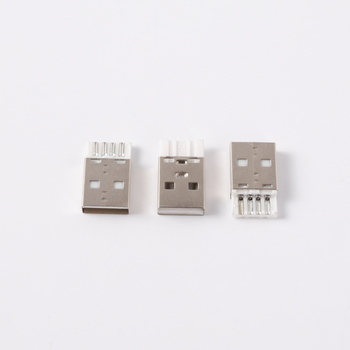 Conector USB Type-A masculin, 2.0A, corp scurt, pin din oțel, conector USB cu 4 nuclee pentru cablu