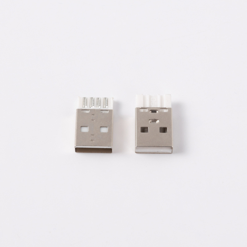 Conector USB Type-A masculin, 2.0A, corp scurt, pin din oțel, conector USB cu 4 nuclee pentru cablu
