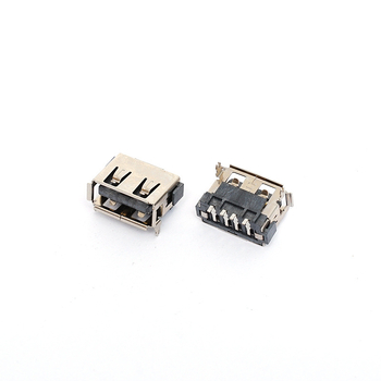 Conector USB femeie, 2 pini, lungime 10.0 mm, conector frontal, patch posterior, înălțime 6.8 mm, nucleu adheziv