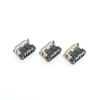 Conector USB femeie, 2 pini, lungime 10.0 mm, conector frontal, patch posterior, înălțime 6.8 mm, nucleu adheziv