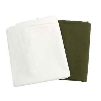 Cearșaf alb simplu pentru cămin studențesc, pat single, 120 × 230 cm, țesătură twill, poliester-bumbac, stil antrenament militar