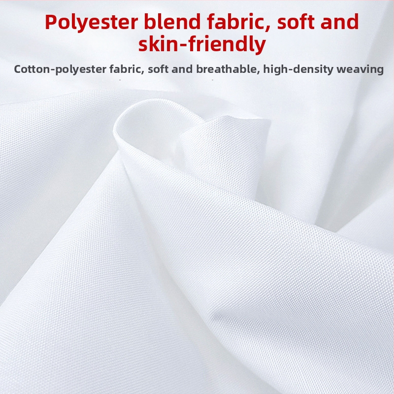 Zahustená pevná biela plachta do študentského internátu, jednolôžko, 120 × 230 cm, keprová väzba, polyester-bavlna, vojenský štýl