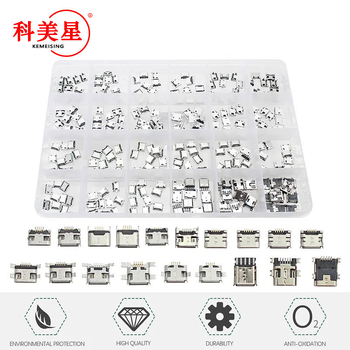 240 buc Micro USB conectori femei, set ambalat în cutie, 24 tipuri, interfață Micro USB