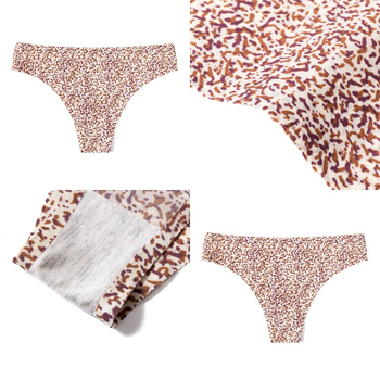 Chiloți din nylon cu imprimeu leopard, talie joasă, respirabili, uscare rapidă