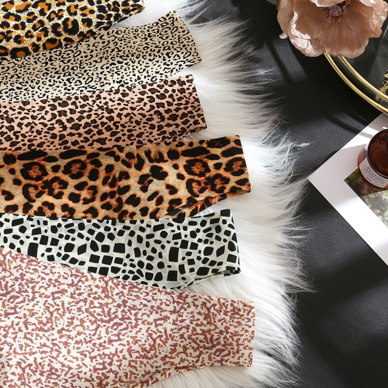Chiloți din nylon cu imprimeu leopard, talie joasă, respirabili, uscare rapidă