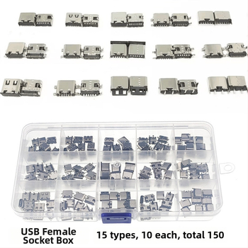 Yunyida Micro USB konektor v krabici, príslušenstvo pre nabíjanie mobilných zariadení, mini USB