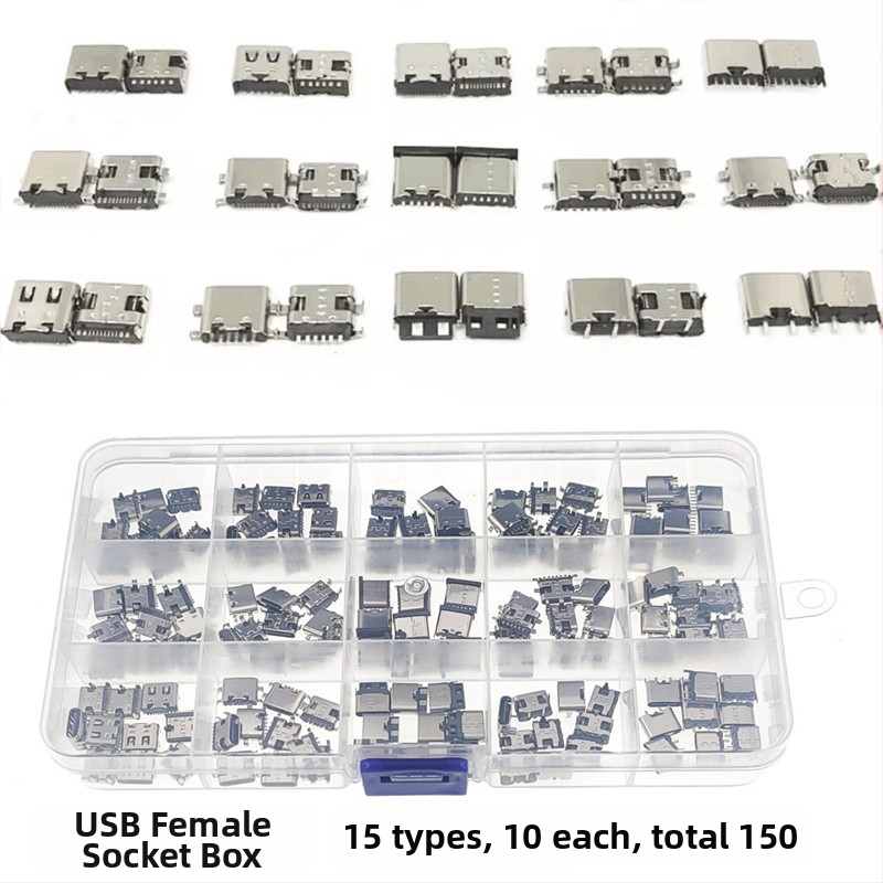 Yunyida Micro USB konektor v krabici, príslušenstvo pre nabíjanie mobilných zariadení, mini USB