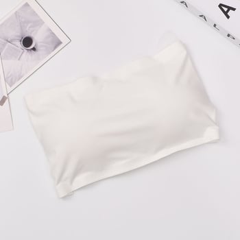 Top bustier din nylon, cu spate încrucișat, fără bretele, fără cusături, respirabil și confortabil