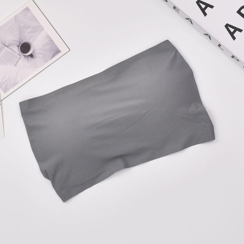 Top bustier din nylon, cu spate încrucișat, fără bretele, fără cusături, respirabil și confortabil