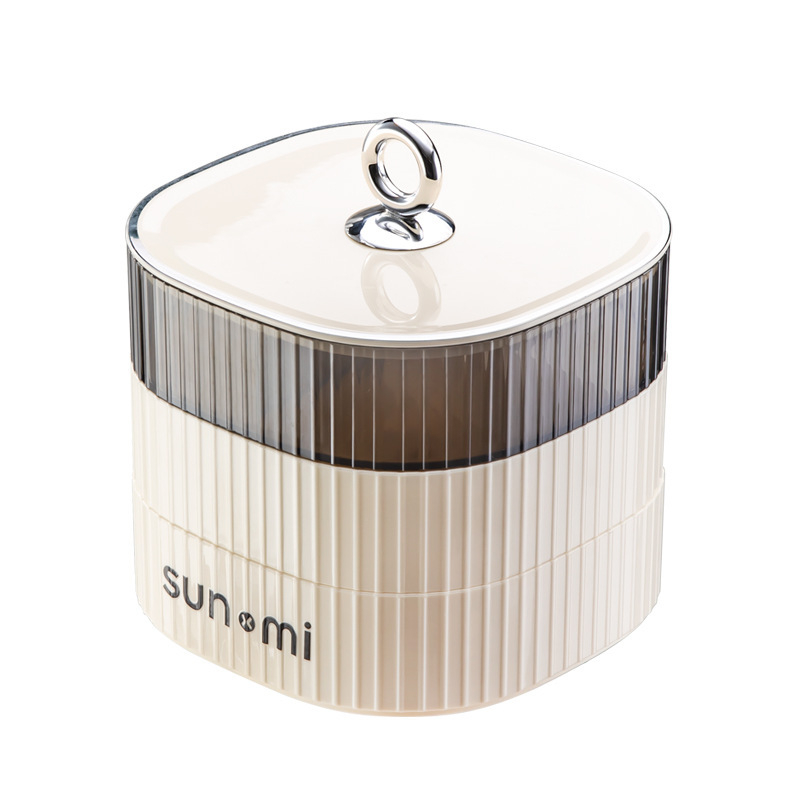 Tavă multi-etaj pentru fructe și nuci în nuanță crem, design nordic inspirat, stil retro de lux ușor, decorativă și practic pentru depozitare