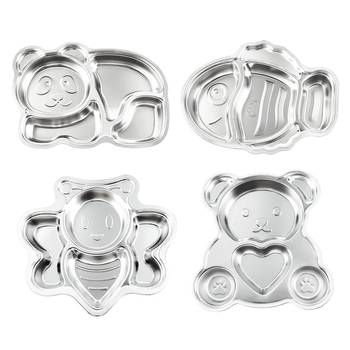 Farfurie pentru copii din oțel inox 304, design cu personaje animate, farfurie împărțită pentru cantina școlii, rezistentă la căderi