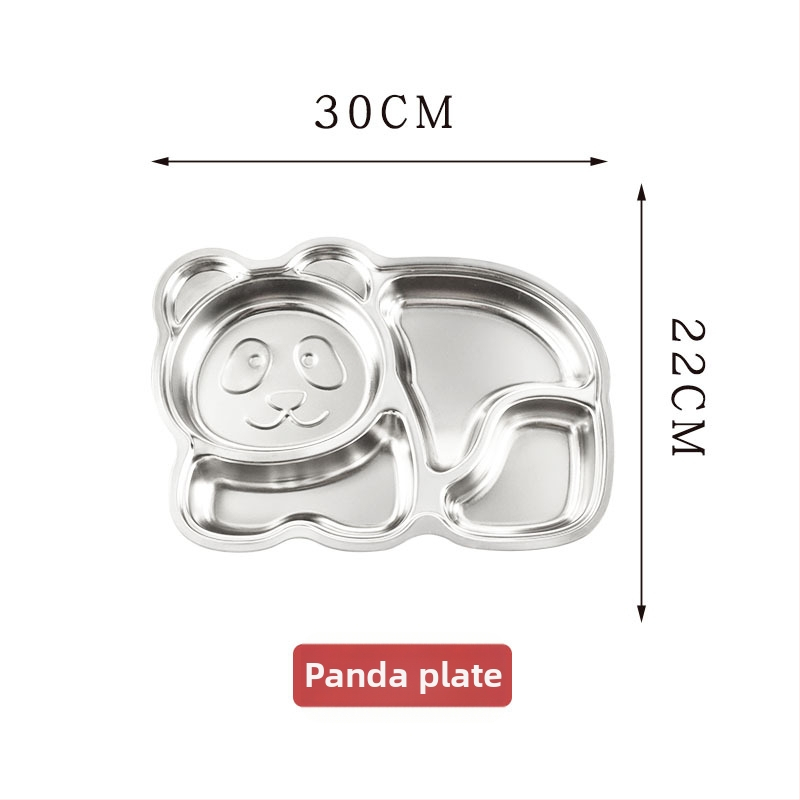 Farfurie pentru copii din oțel inox 304, design cu personaje animate, farfurie împărțită pentru cantina școlii, rezistentă la căderi