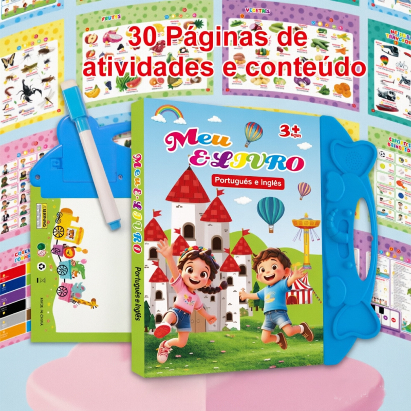 Meu E-Livro: Carte electronică bilingvă portugheză-engleză pentru educație timpurie cu tablă albă