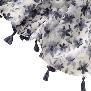 Șal lung din poliester cu ciucuri pentru femei, șal de călătorie elegant, 180 × 90 cm