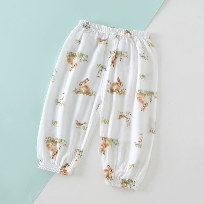 Pantaloni de vară pentru copii, din bumbac, unisex, ușori, protecție împotriva țânțarilor