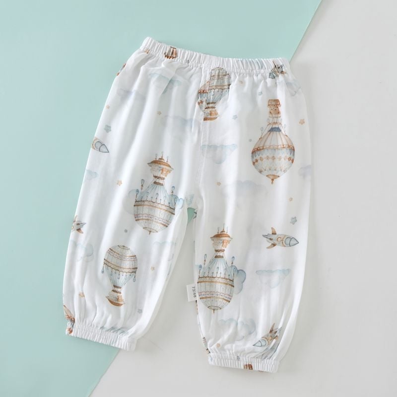 Pantaloni de vară pentru copii, din bumbac, unisex, ușori, protecție împotriva țânțarilor