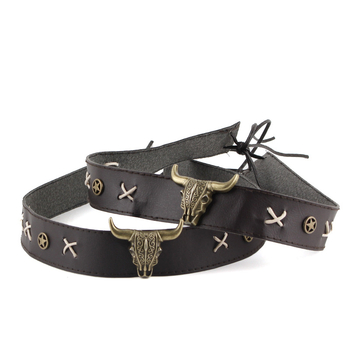 Accesorii handmade în stil european și american, cu motiv cap de taur, pentru pălării și curele