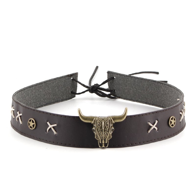Accesorii handmade în stil european și american, cu motiv cap de taur, pentru pălării și curele