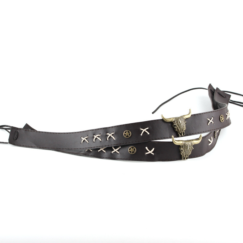 Accesorii handmade în stil european și american, cu motiv cap de taur, pentru pălării și curele