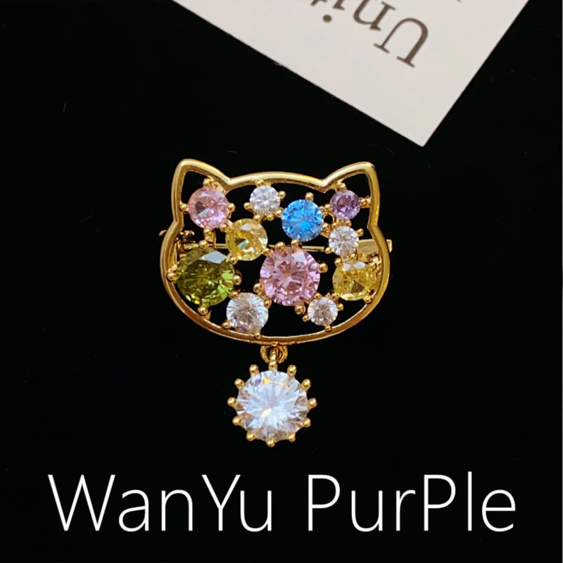 Stil coreean, broșă drăguță colorată în formă de pisicuță și corsage, pentru bărbați și femei, guler elegant, accesoriu pentru pălărie