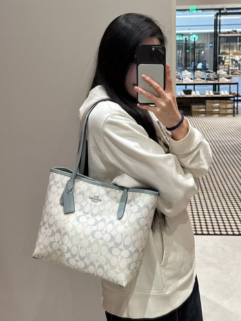 City26 Tote Bag, Ediție Limitată, Model Floral gradient, Geantă de cumpărături cu capacitate mare, Poate fi purtată în mână sau pe umăr