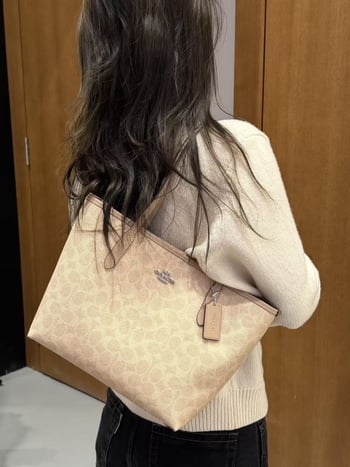 City26 Tote Bag, Ediție Limitată, Model Floral gradient, Geantă de cumpărături cu capacitate mare, Poate fi purtată în mână sau pe umăr
