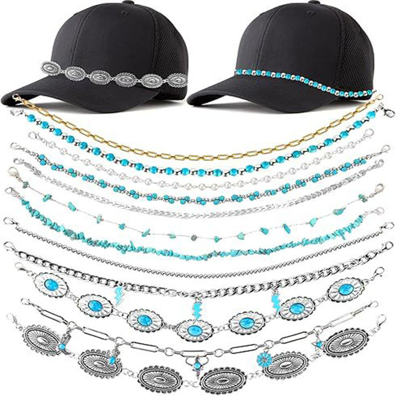 Lanț metalic pentru pălărie – accesoriu de vară pentru pălărie, stil minimalist și versatil