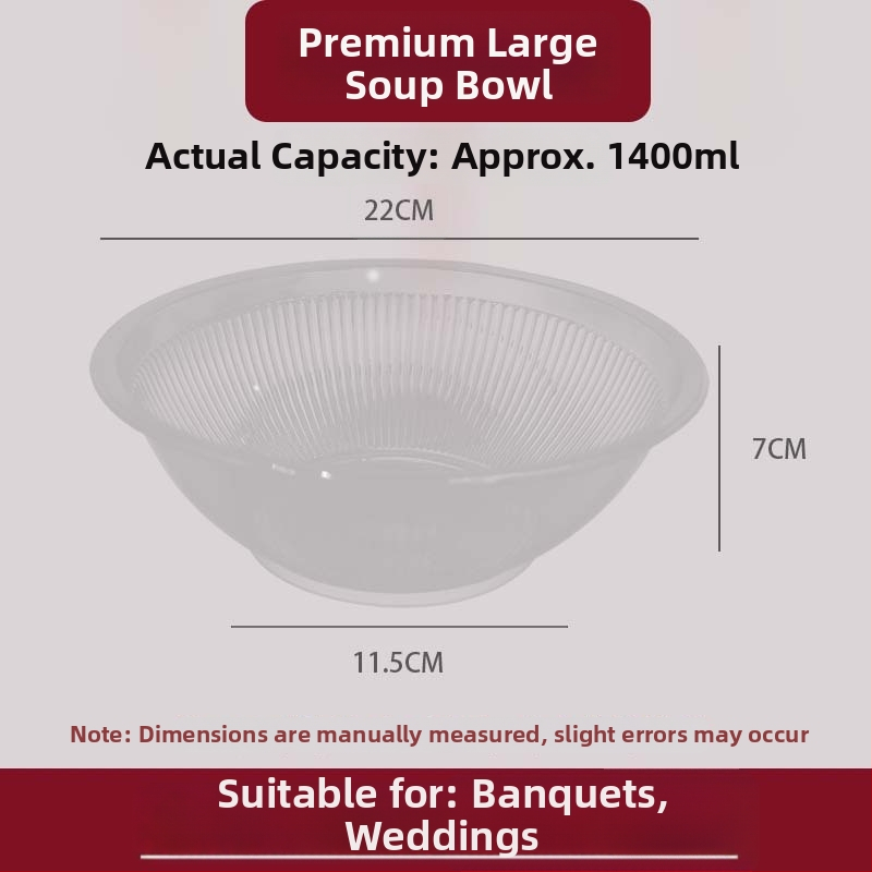 Castron de unică folosință pentru ice powder, vas din plastic gros pentru livrare cu capac, 1400 ml
