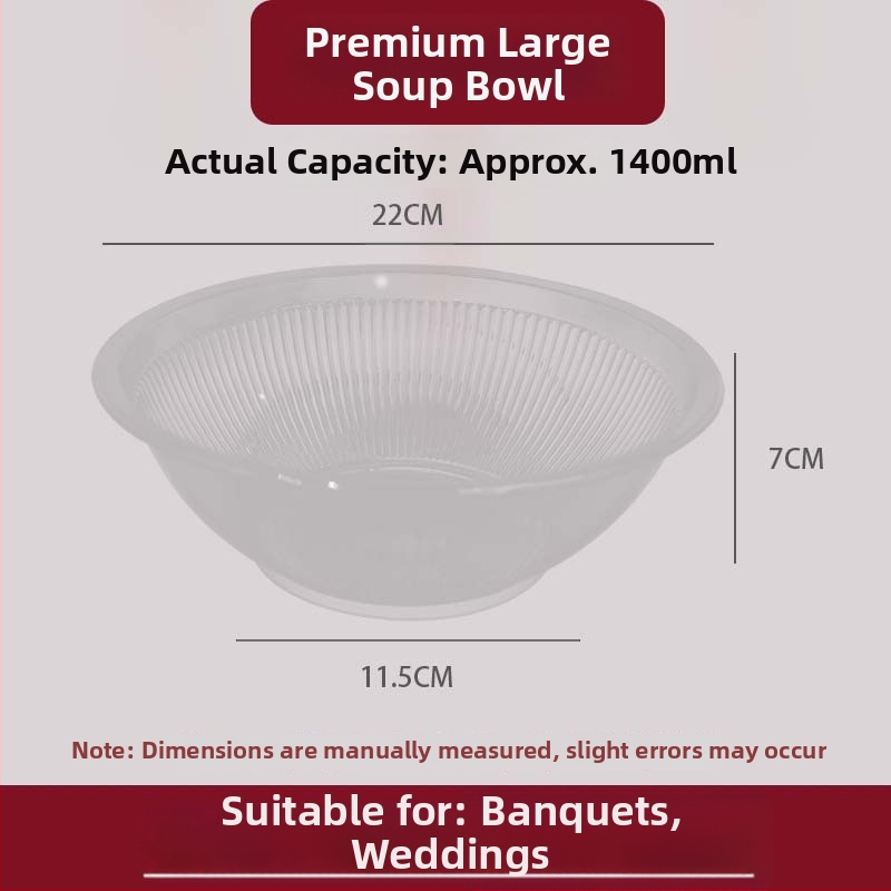 Castron de unică folosință pentru ice powder, vas din plastic gros pentru livrare cu capac, 1400 ml