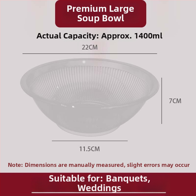 Castron de unică folosință pentru ice powder, vas din plastic gros pentru livrare cu capac, 1400 ml