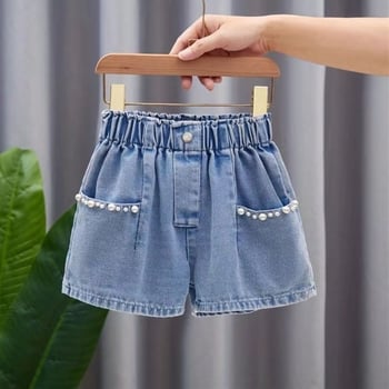 Șort din denim pentru fete, stil coreean, pentru copii 3-12 ani